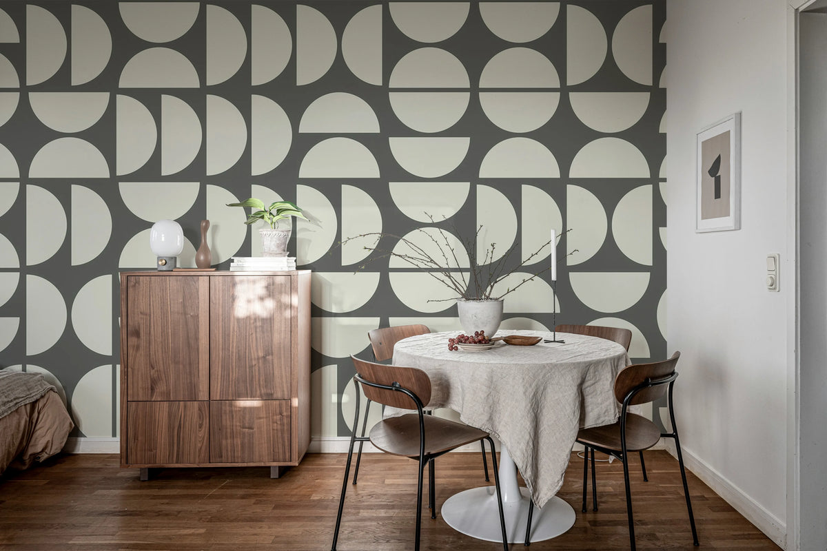 Geometry Shapes, Ash Mural Wallpaper - room preview 03