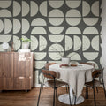 Geometry Shapes, Ash Mural Wallpaper - room preview 03