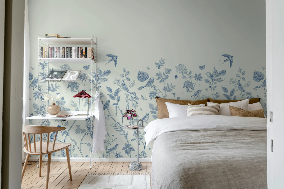 Spring Day, Blue Mural Wallpaper - room preview 03