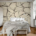 Line Art, Beige Mural Wallpaper - room preview 03