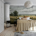 Landscape Painting, Beige Mural Wallpaper - room preview 03