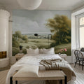 Field View Painting, Beige Mural Wallpaper - room preview 03