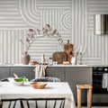 Graphic Vaults, Gray Mural Wallpaper - room preview 03