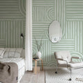 Graphic Vaults, Green Mural Wallpaper - room preview 03