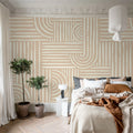 Graphic Vaults, Beige Mural Wallpaper - room preview 03