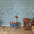 Cherry Blossom Tree, Blue Mural Wallpaper - room preview 03