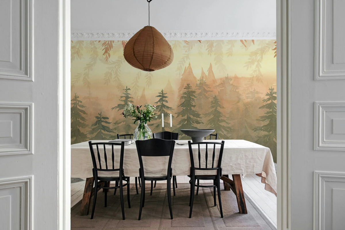 Watercolor Forest‚ Dawn Mural Wallpaper - room preview 03
