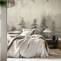 Watercolor Forest‚ Gray Mural Wallpaper - room preview 03