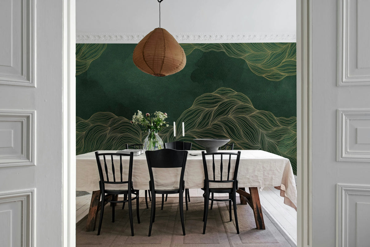 Opulence Dots, Jade Mural Wallpaper - room preview 03
