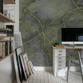 Marble Watercolor, Gray Mural Wallpaper - room preview 03