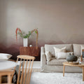Gradient Flow, Burgundy Mural Wallpaper - room preview 03