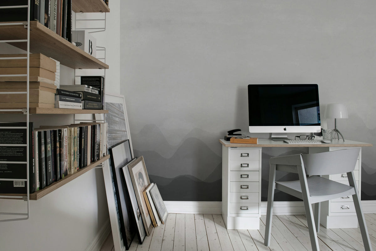Gradient Flow, Black Mural Wallpaper - room preview 03