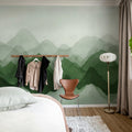Watercolor Mountain, Green Mural Wallpaper - room preview 03