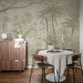Palm Landscape, Beige Mural Wallpaper - room preview 03