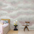 Tender Clouds, Pink Mural Wallpaper - room preview 03