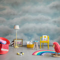 Tender Clouds, Blue Mural Wallpaper - room preview 03