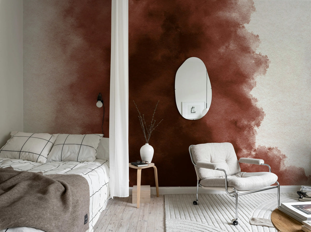 Color Flow, Rust Mural Wallpaper - room preview 03