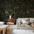 Nature of Eden, Black Mural Wallpaper - room preview 03