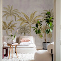 Golden Palms, Pink Mural Wallpaper - room preview 03