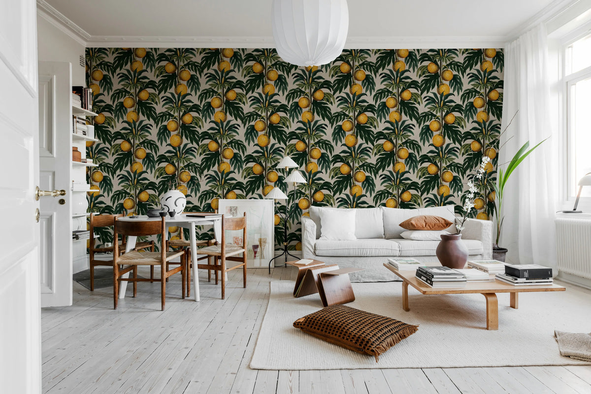 Lush Lemons, Vintage Mural Wallpaper - room preview 03