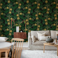 Lush Lemons, Black Mural Wallpaper - room preview 03