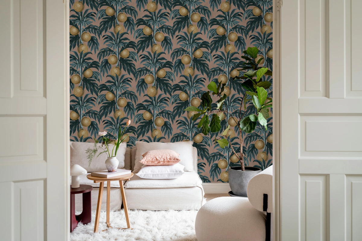 Lush Lemons, Pink Mural Wallpaper - room preview 03