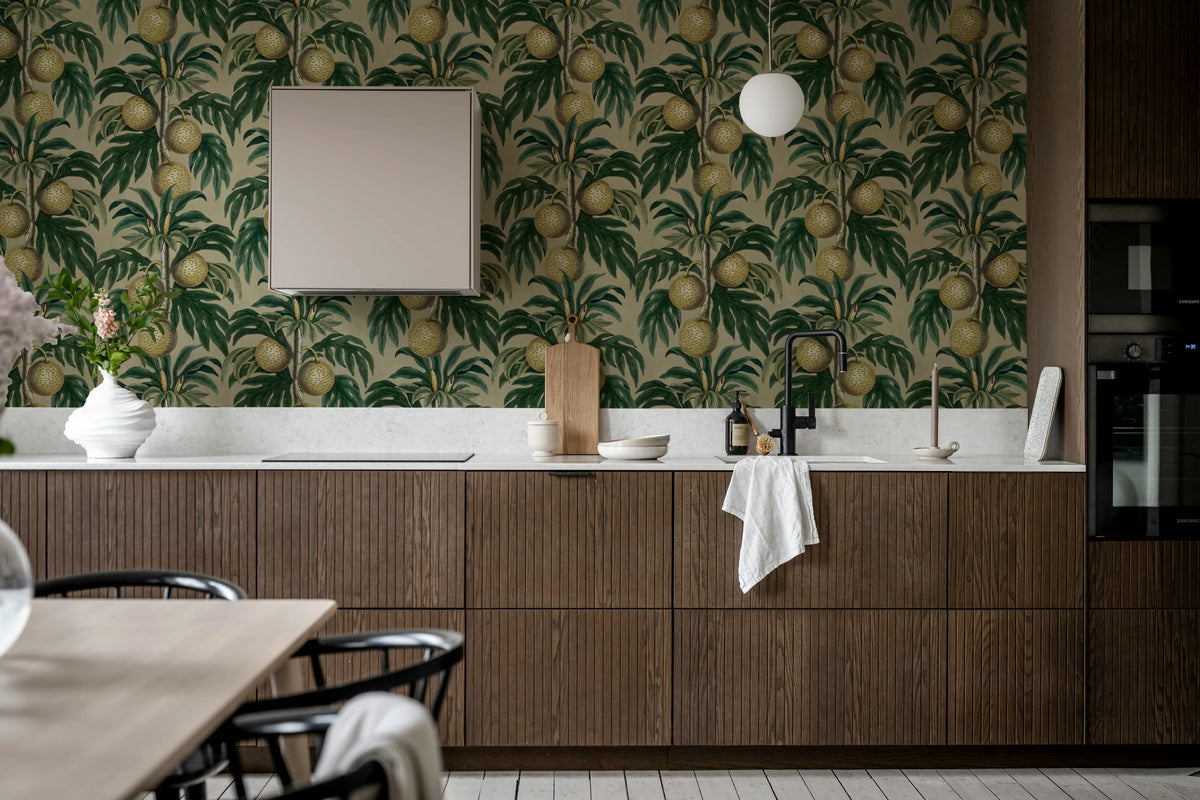 Lush Lemons, Beige Mural Wallpaper - room preview 03