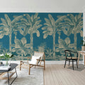 Timeless Tropics, Blue Mural Wallpaper - room preview 03