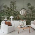 Giraffe Savannah, Green Mural Wallpaper - room preview 03