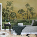 Giraffe Savannah, Yellow Mural Wallpaper - room preview 03