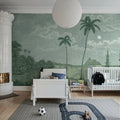 Palm Beach, Blue Mural Wallpaper - room preview 03