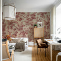Humming Harmony, Red Mural Wallpaper - room preview 03