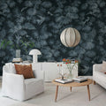 Humming Harmony, Blue Mural Wallpaper - room preview 03