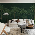 Palm Parade, Black Mural Wallpaper - room preview 03