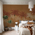 Palm Parade, Orange Mural Wallpaper - room preview 03