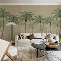 Palm Parade, Beige Mural Wallpaper - room preview 03