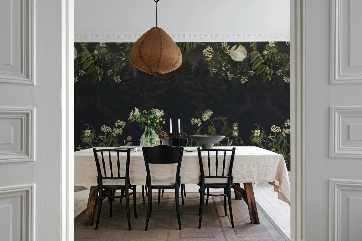 Owl Forest, Night Mural Wallpaper - room preview 03