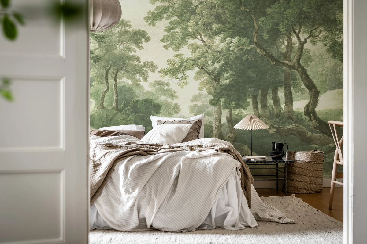 The Vintage Grove, Spring Green Mural Wallpaper - room preview 03