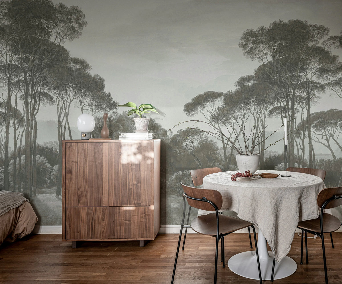 Pine Wood, Gray Mural Wallpaper - room preview 03