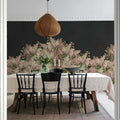 Syringa Flowers, Black Mural Wallpaper - room preview 03