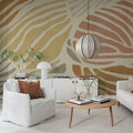 Graphic Leafs, Coral Mural Wallpaper - room preview 03