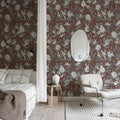 Pear Garden, Burgundy Mural Wallpaper - room preview 03