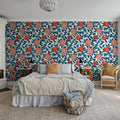 Pomegranate, Blue Mural Wallpaper - room preview 03