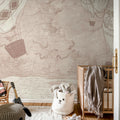 Balloon Travelers, Pink Mural Wallpaper - room preview 03