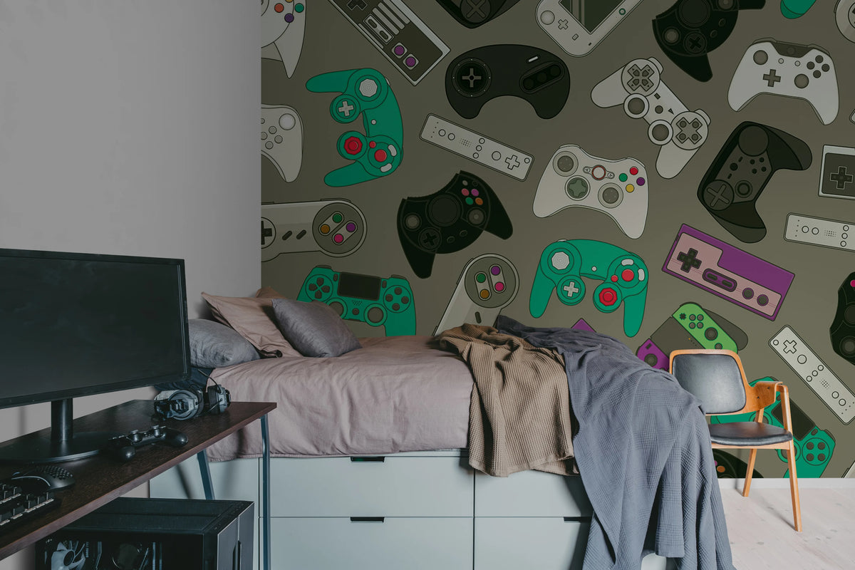 Controls, Lilac Mural Wallpaper - room preview 03