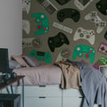 Controls, Lilac Mural Wallpaper - room preview 03
