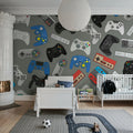 Controls, Blue Mural Wallpaper - room preview 03