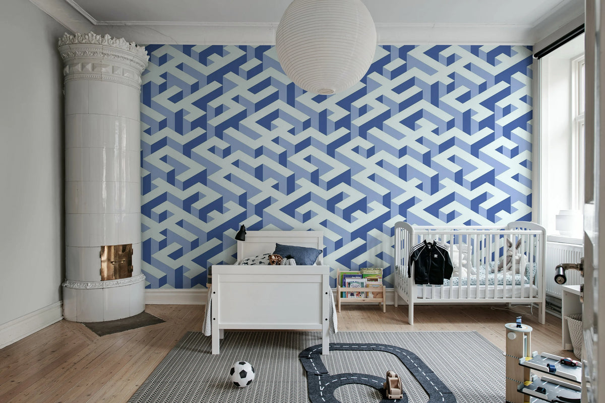 Mace Game, Blue Mural Wallpaper - room preview 03