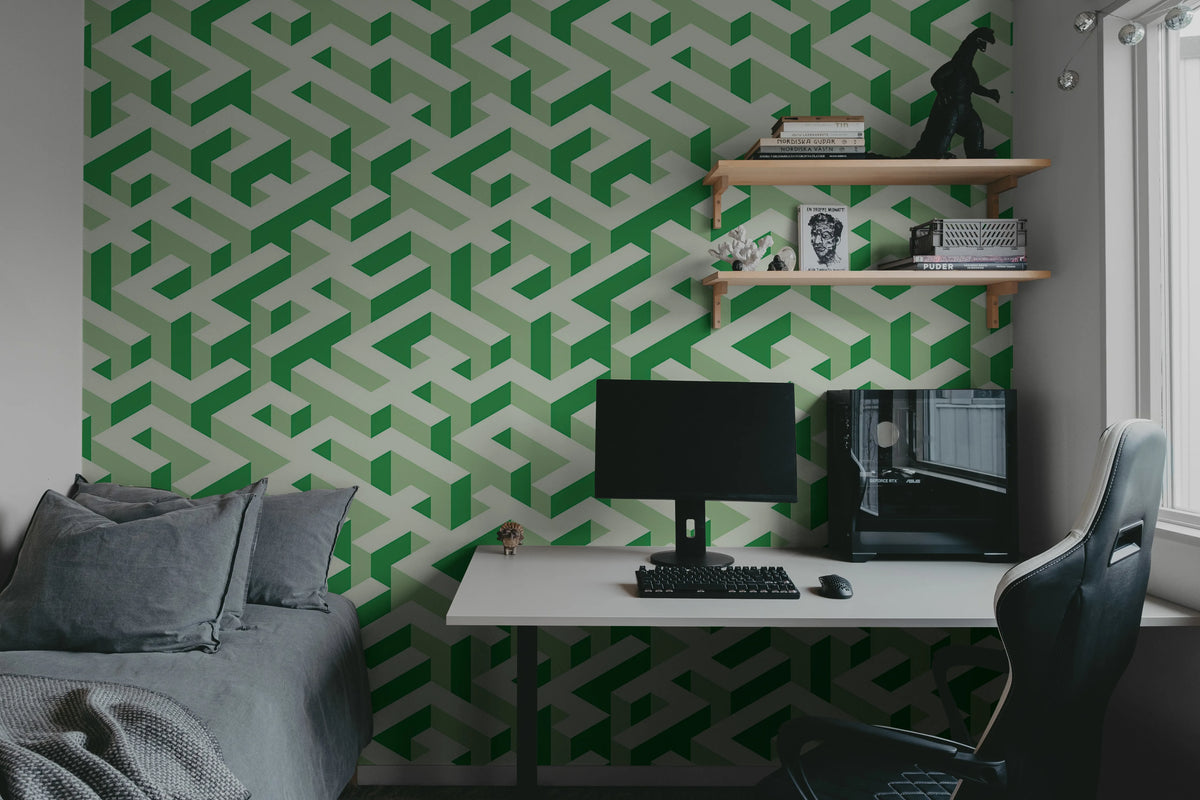 Mace Game, Green Mural Wallpaper - room preview 03