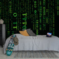 Code Drop, Green Mural Wallpaper - room preview 03